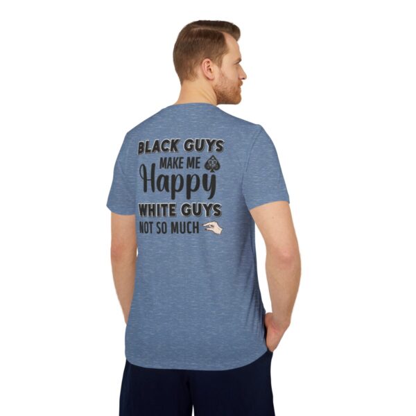 adidas® QOS BLKD Black Guys Make Me Happy Unisex Sport T-shirt - Image 36