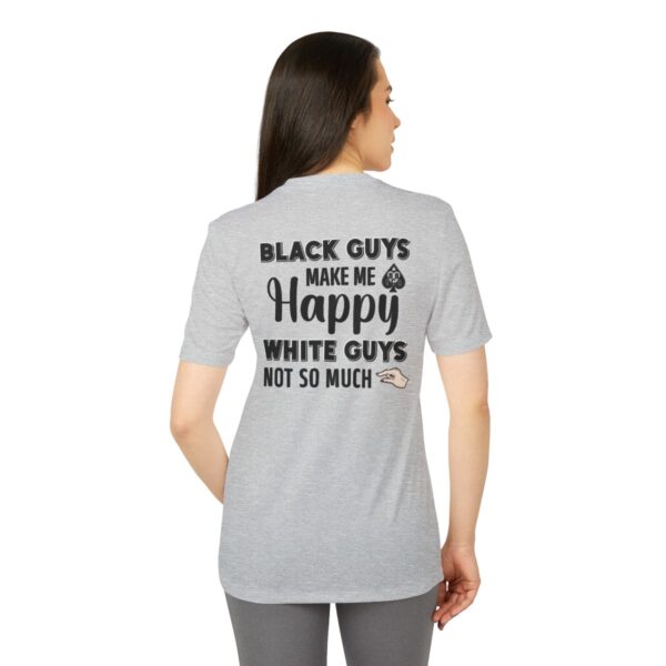 adidas® QOS BLKD Black Guys Make Me Happy Unisex Sport T-shirt - Image 13