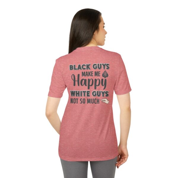 adidas® QOS BLKD Black Guys Make Me Happy Unisex Sport T-shirt - Image 7