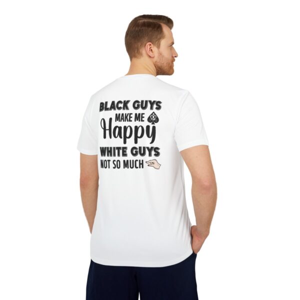 adidas® QOS BLKD Black Guys Make Me Happy Unisex Sport T-shirt - Image 6