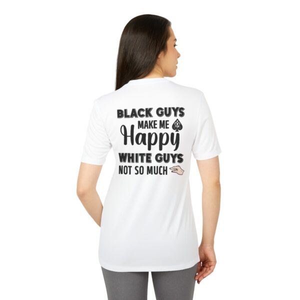 adidas® QOS BLKD Black Guys Make Me Happy Unisex Sport T-shirt