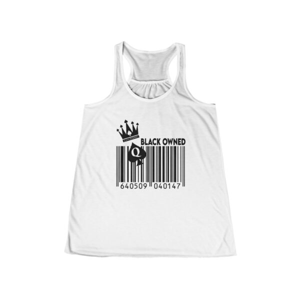 QOS Black Owned Barcode Women's Flowy Racerback Tank