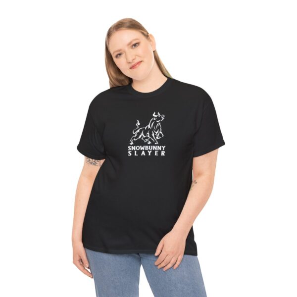 Snowbunny Slayer Black And White Bull Heavy Cotton Tee - Image 12