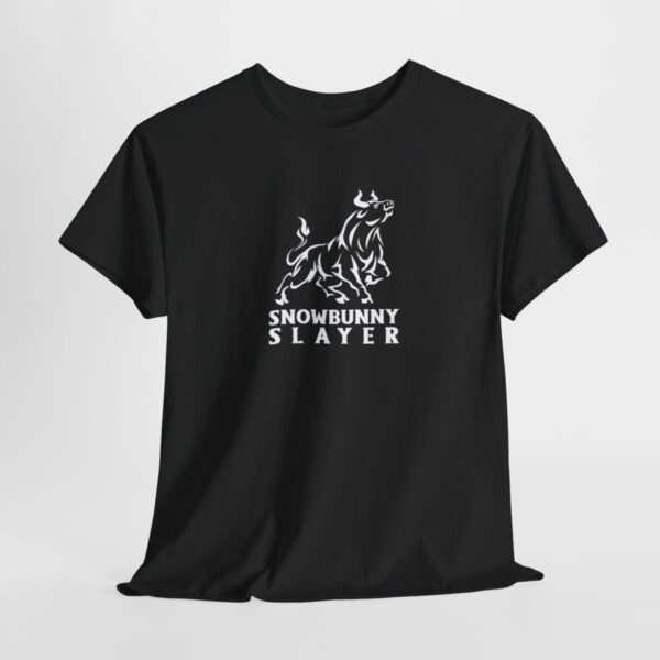 Snowbunny Slayer Black And White Bull Heavy Cotton Tee - Image 6