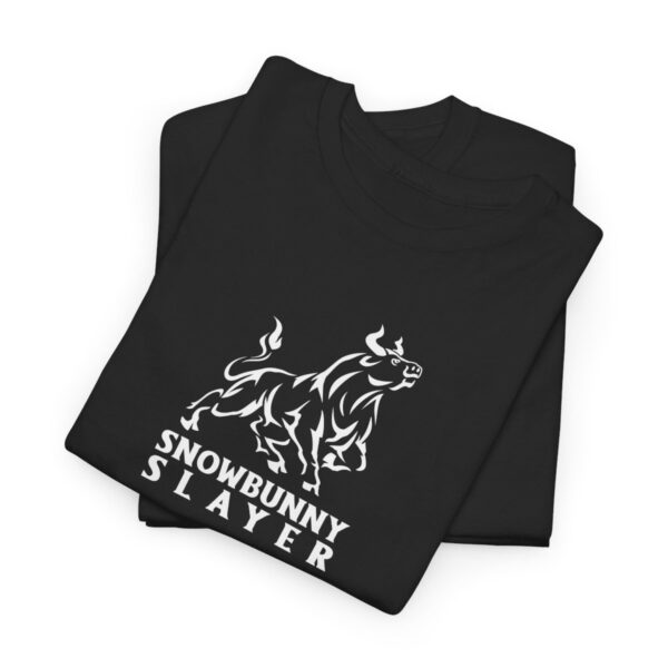 Snowbunny Slayer Black And White Bull Heavy Cotton Tee