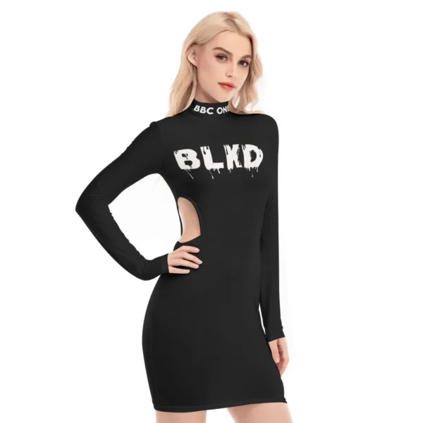 BLKD Drip BBC Only Collar Waist Hollow Hip Dress - Image 4