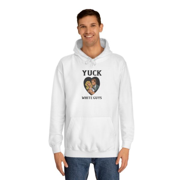 QOS BBC Yuck White Guys Unisex College Hoodie - Image 4