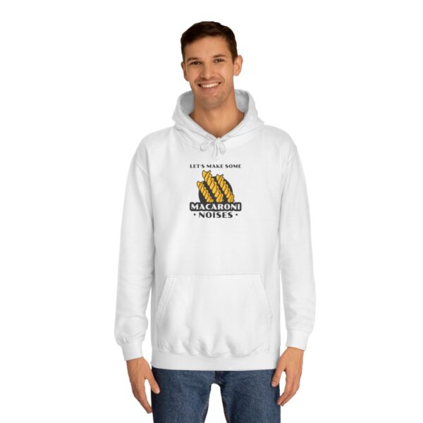 QOS BBC Let's Make Some Macaroni Noises Unisex College Hoodie - Image 3