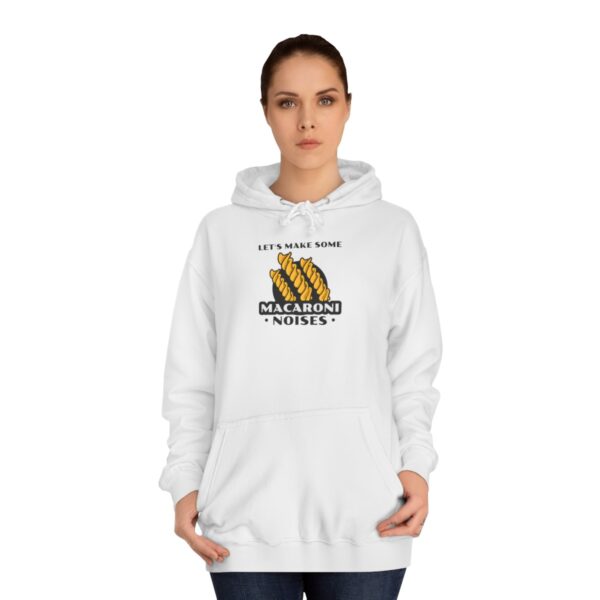 QOS BBC Let's Make Some Macaroni Noises Unisex College Hoodie - Image 4