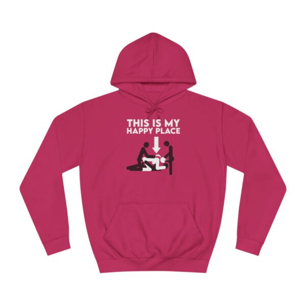 This Is My Happy Place Hoodie Unisex College Hoodie - Image 2