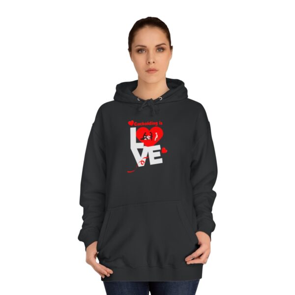 QOS BBC Cuckolding Is Love Unisex College Hoodie - Image 5