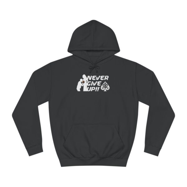 QOS Never Give Up BBC Black Bred Unisex College Hoodie - Image 6