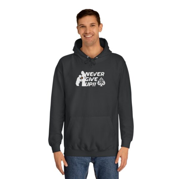 QOS Never Give Up BBC Black Bred Unisex College Hoodie - Image 8