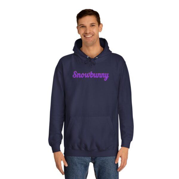 Snowbunny Purple Gold Unisex College Hoodie - Image 4