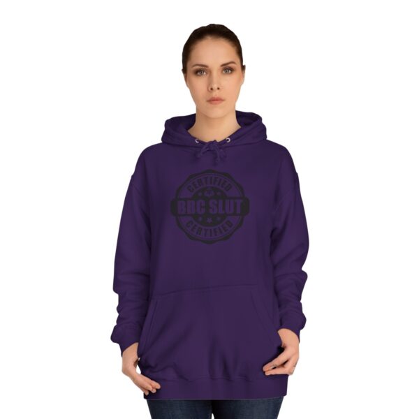 QOS BBC Certified BBC Slut Unisex College Hoodie - Image 29