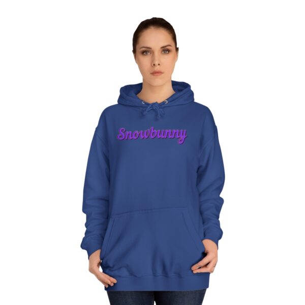 Snowbunny Purple Gold Unisex College Hoodie - Image 9