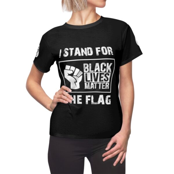 QOS I Stand For The Flag I Kneel For Black Men Women's Cut & Sew Tee - Image 5