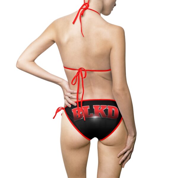 QOS BLKD Red Gunmetal Bikini Swimsuit