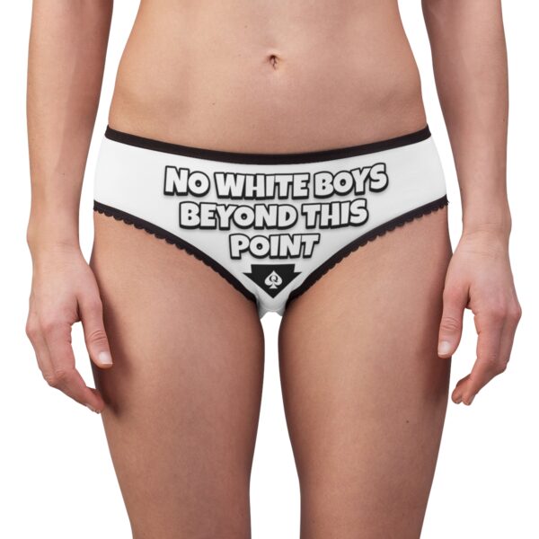 QOS No White Boys Beyond This Point Black Bull Women's Briefs