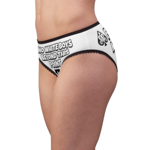 QOS No White Boys Beyond This Point Black Bull Women's Briefs - Image 4