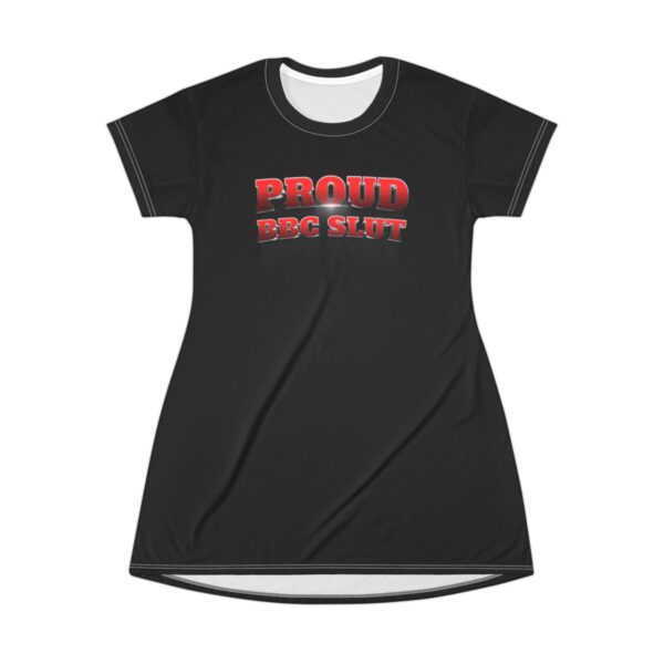 Proud BBC Slut Red Suede Gunmetal T-Shirt Dress - Image 2