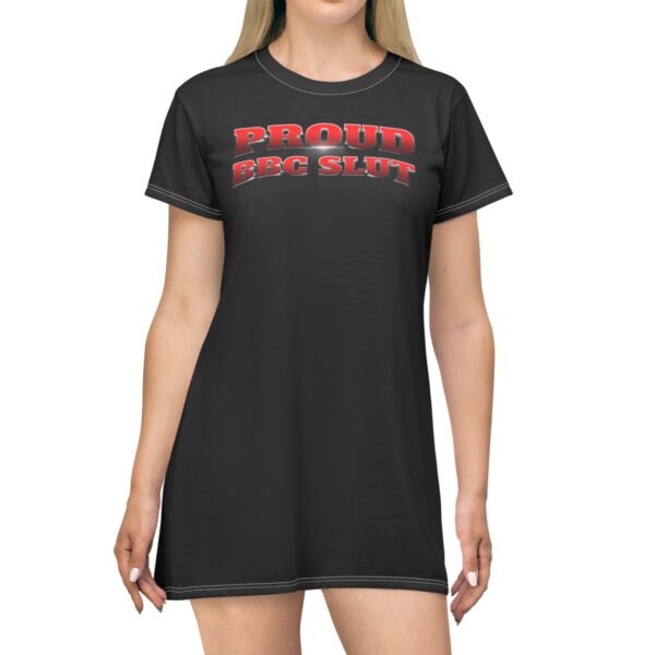 Proud BBC Slut Red Suede Gunmetal T-Shirt Dress