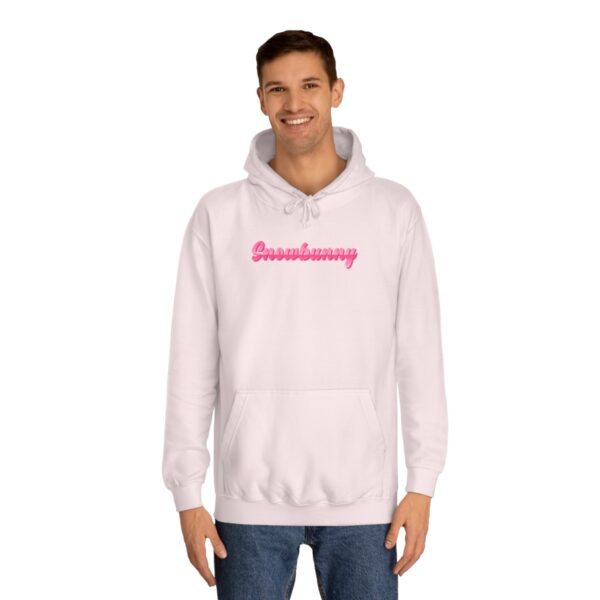 Snowbunny Baby Pink Unisex College Hoodie - Image 4