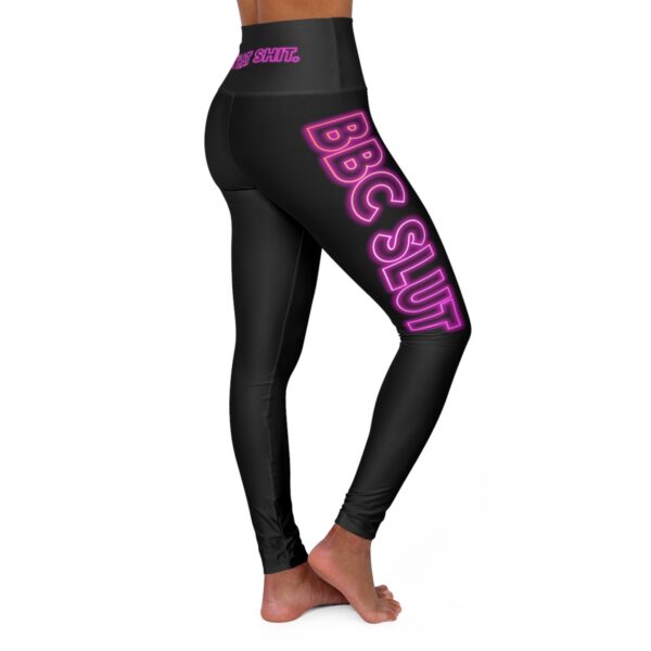 BBC Slut Own That Shit Pink Hollow High Waisted Yoga Leggings