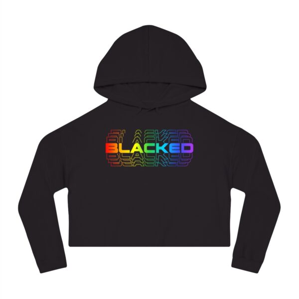 Blacked 3D Women’s Cropped Hooded Sweatshirt - Image 2