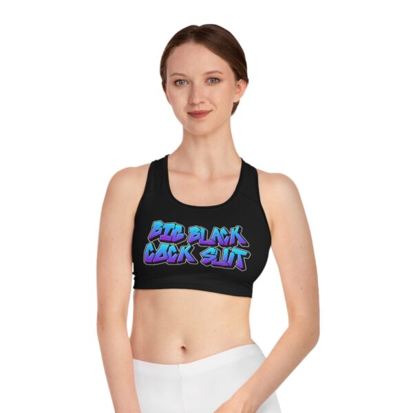 Big Black Cock Slut Graffiti Sports Bra