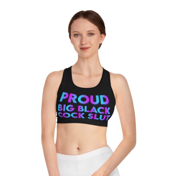 QOS PROUD BBC Slut Own That Shit 3D Gradient Sports Bra