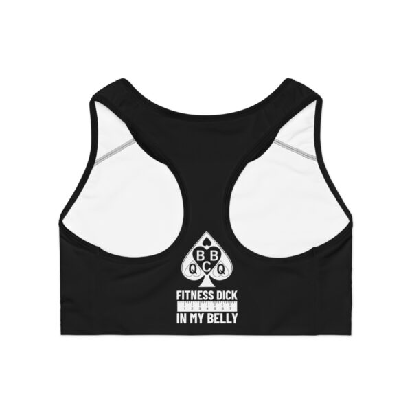 QOS Into Fitness Dick In My Belly 8" Ruler Sports Bra - Image 3