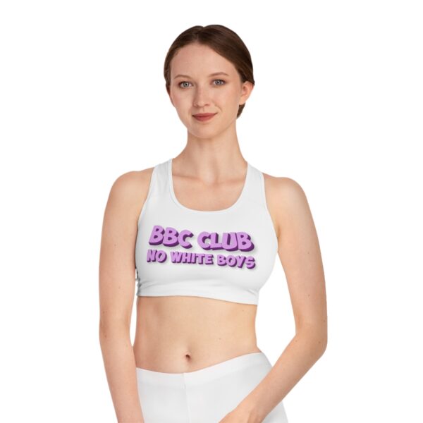 BBC Club No White Boys Purple 3D Sports Bra