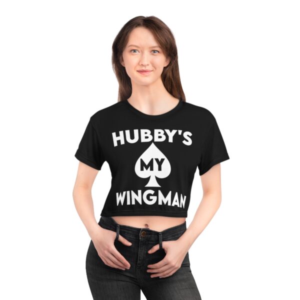 QOS Hubby's My Wingman Crop Tee - Image 5