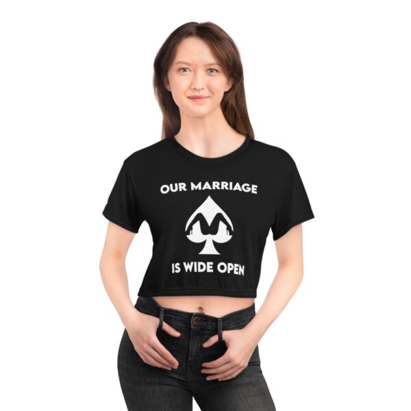 QOS Open Marriage Is Wide Open Crop Tee - Image 5