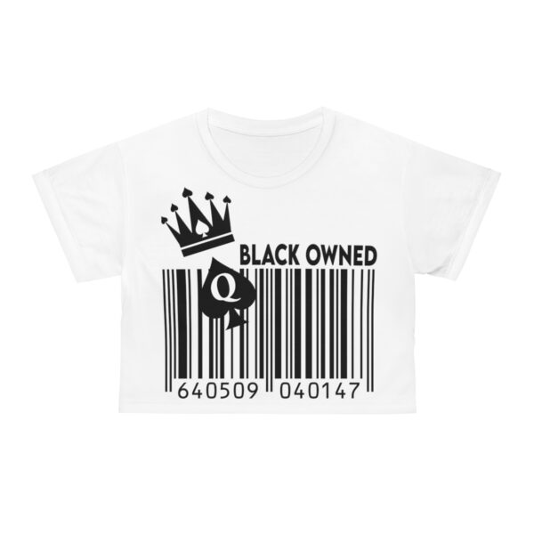 QOS Black Owned Barcode Crop Tee - Image 6