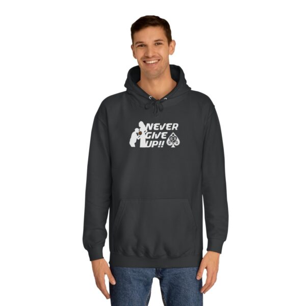 QOS Never Give Up BBC Black Bred Unisex College Hoodie - Image 4