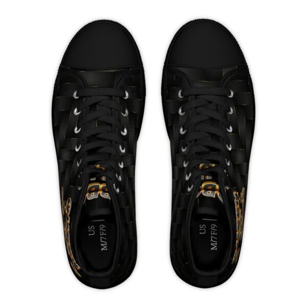 QOS BBC Slut Black And Gold Weave 3D High Top Sneakers - Image 3