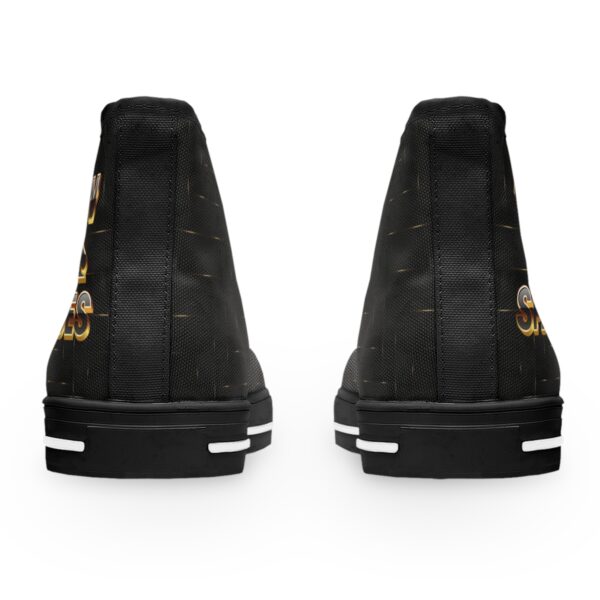 QOS BBC Slut Black And Gold Weave 3D High Top Sneakers - Image 4