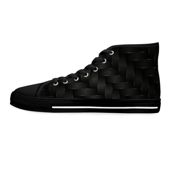 QOS BBC Slut Black And Gold Weave 3D High Top Sneakers - Image 6