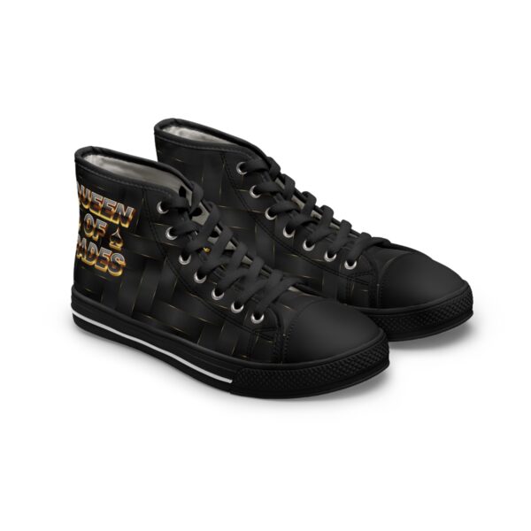 QOS BBC Slut Black And Gold Weave 3D High Top Sneakers - Image 2