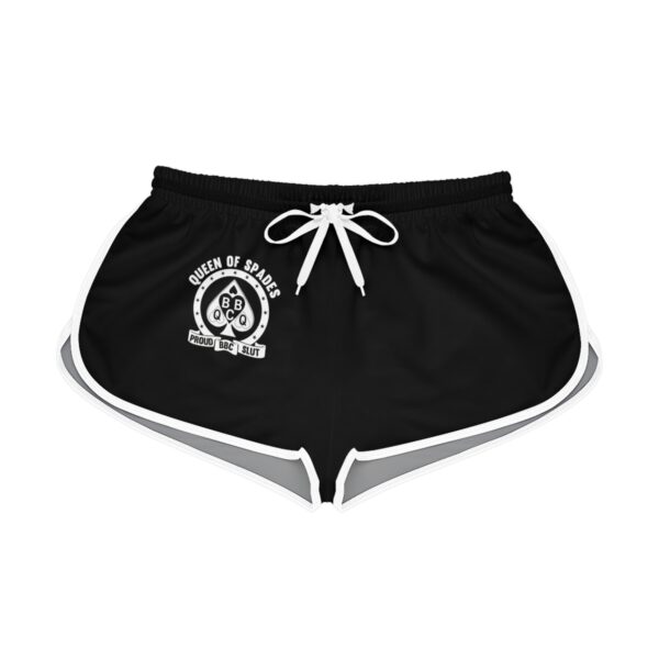 QOS Black Addict Proud BBC Slut Badge Women's Relaxed Shorts - Image 9