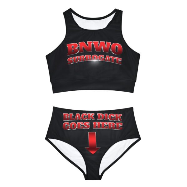 QOS BNWO Surrogate Red Gunmetal Sporty Bikini Set - Image 2