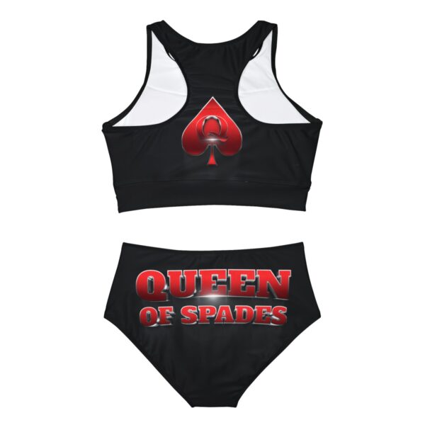 QOS BNWO Surrogate Red Gunmetal Sporty Bikini Set - Image 3