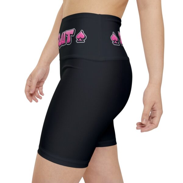 QOS Belted BBC Slut Pink Bubble Text Women's Workout Shorts - Image 5