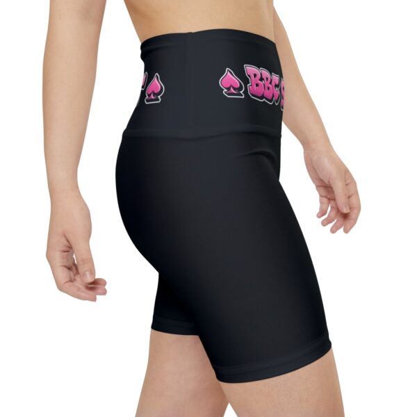 QOS Belted BBC Slut Pink Bubble Text Women's Workout Shorts - Image 6