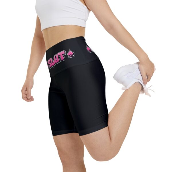 QOS Belted BBC Slut Pink Bubble Text Women's Workout Shorts - Image 8