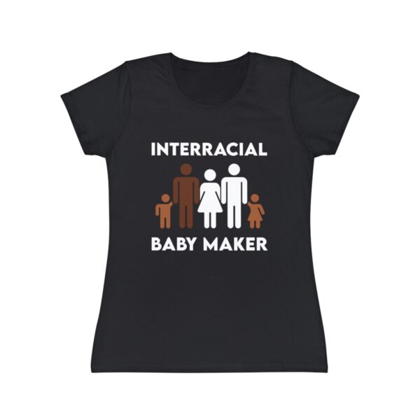 Interracial Baby Maker Non 3D Bull Stick Figure Family Women's T-Shirt - Image 2