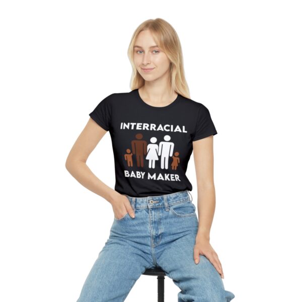 Interracial Baby Maker Non 3D Bull Stick Figure Family Women's T-Shirt - Image 5