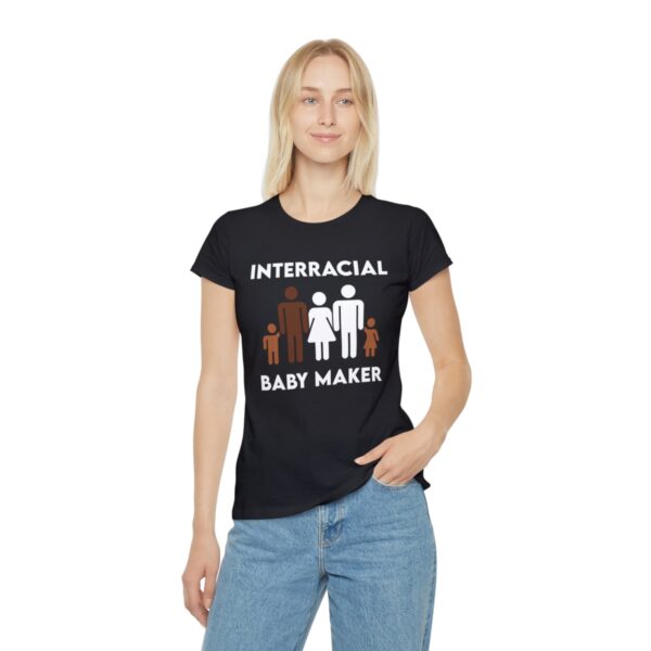 Interracial Baby Maker Non 3D Bull Stick Figure Family Women's T-Shirt